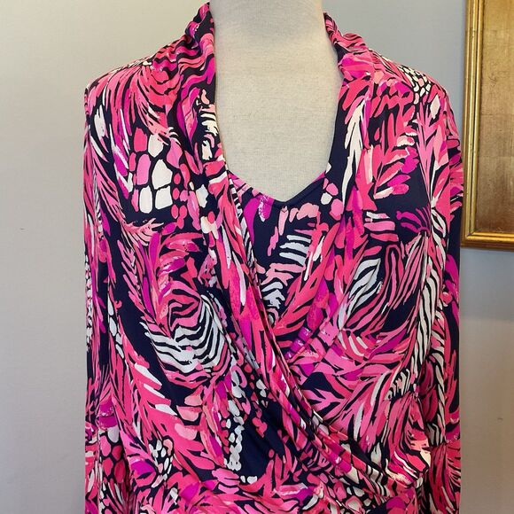 Lilly Pulitzer Felizia Dress Jungle In Here Print Size M 100% Silk NWT $258 - Picture 2 of 8